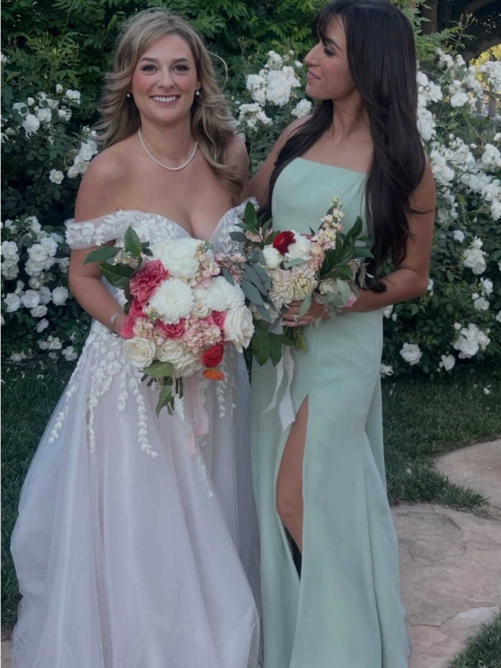 Sage Green Slit Bridesmaid Dress